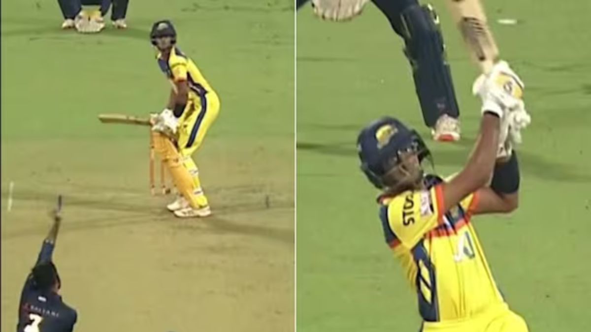 Rahul Dravid's Son Hits Huge Six in Maharaja Trophy